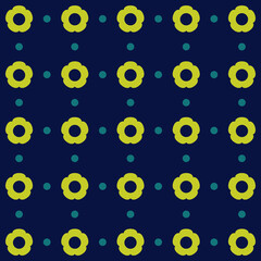 Floral Vector Pattern. Two-color bright spring Flower Ornament for wallpaper wrapping paper background fabric seamless pattern with decorative flowers - design element for web or print.