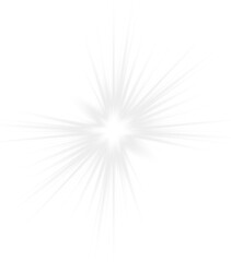 Glowing Starburst Light Effect — Transparent Sparkle and Shine with Gold Flare and Magic Burst Elements for Christmas, Celebration, and Holiday Design Illustrations