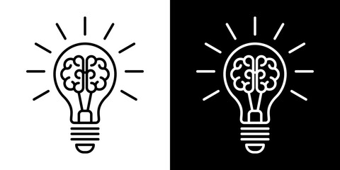 Light Bulb icon set. Idea sign, solution, inspiration, thinking concept. Lighting Electric lamp, electricity, shine, shiny. Flat style for graphic design, logo, web site, UI.
