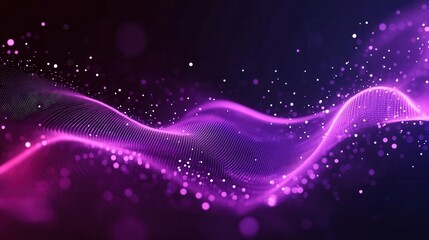 Obraz premium Abstract digital waves of purple and pink light