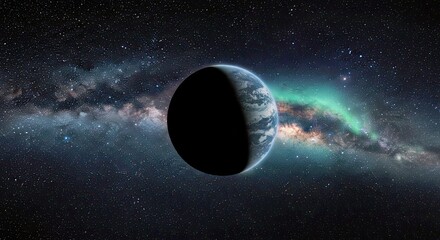 Naklejka premium Rogue Planetary Object: Stormy Atmosphere & Polar Auroras