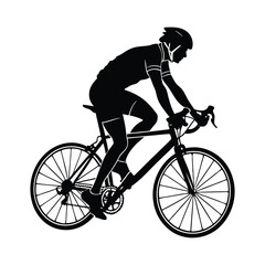 Silhouette of a cyclist male vector illustration