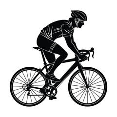 Obraz premium Silhouette of a cyclist male vector illustration