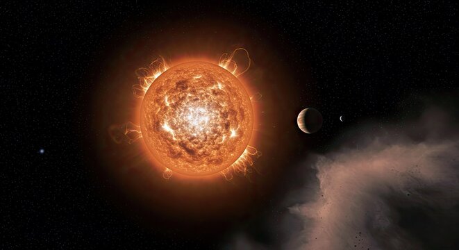 Artistic Rendering: FU Tauri System - Star with Outbursts & Variability