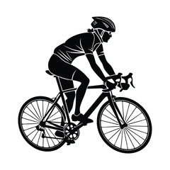 Obraz premium Silhouette of a cyclist male vector illustration