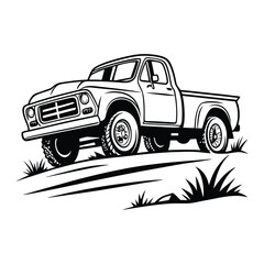 Truck silhouette vector Clip art isolated design illustration 