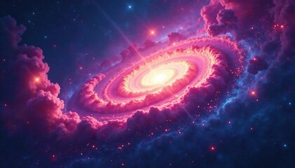 Abstract swirling plasma nebula, vibrant cosmic colors, Andromeda galaxy inspired , blue, backdrop, universe