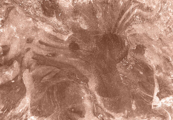 Marble background of different shades of brown, pastel color and white. Chaotic spots, lines, dots. Abstraction. Delicate, fragile background. Mocha mousse. Color of the year 2025.