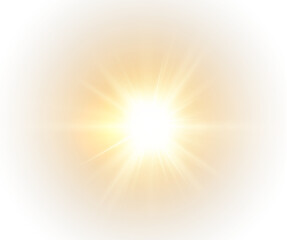 Radiant Starburst Glow — Vibrant Solar Beams, Fiery Highlights, and Sparkling Light Effects for Abstract Power Designs and Transparent Decorative Elements