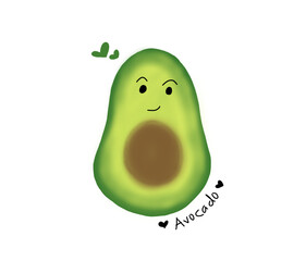 Cute Avocado Character Vector Illustration