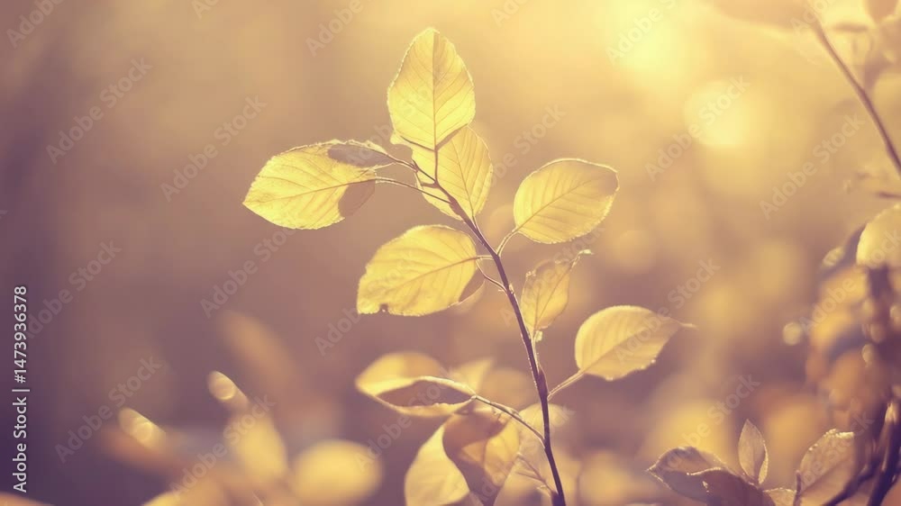 Poster a detailed view of plant leaves showing their texture and structure