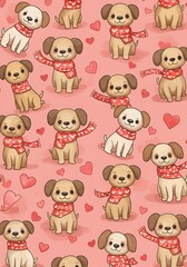 Fototapeta premium Heartfelt Hound Harmony AI Generated