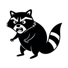 Obraz premium Irritated Raccoon Look Vector Illustration Icon