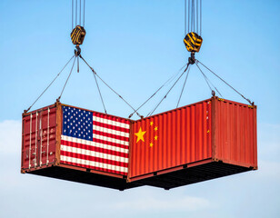 container us flag and china due to tariff america international shipping