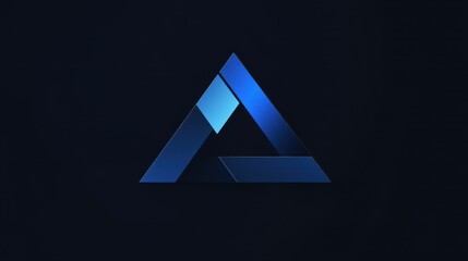 Abstract Blue Triangle Logo Design
