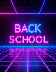Obraz premium Minimalist back to school banner with gradient background, stylish typography
