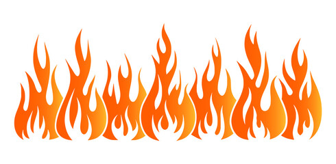 Flames and Fire Vector Collection — Flat Cartoon Blaze Icons and Fiery Elements for Hot Designs, BBQ Themes, Inferno Backgrounds, and Warm Decorative Illustrations