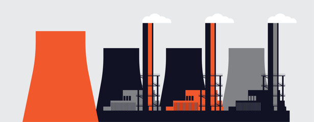 Flat Industrial Building Vector illustration