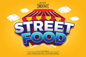Street food text effect font editable typography 3d text