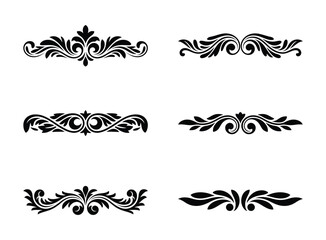 Decorative vintage design elements floral border dividers ornamental swirls and flourishes vector graphics