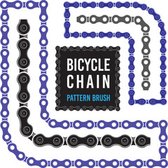 Bicycle chain pattern brush vector with two different patterns for pattern brush creation