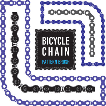 Bicycle chain pattern brush vector with two different patterns for pattern brush creation