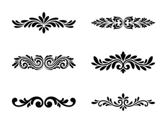 Elegant and decorative floral vector design elements for graphic design and borders