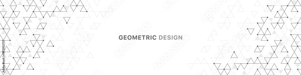 Aufkleber Graphic design element for web page or banner with a geometric pattern of triangle shapes