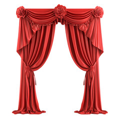 Red window curtains [Transparent Background PNG]