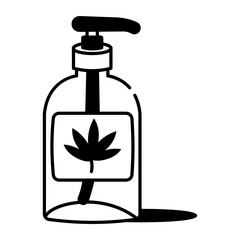 A doodle style icon of a cannabis lotion 
