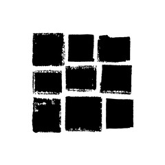Abstract Black Rectangle Composition Minimalist Geometric Art