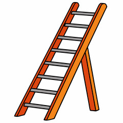 ladder on white background