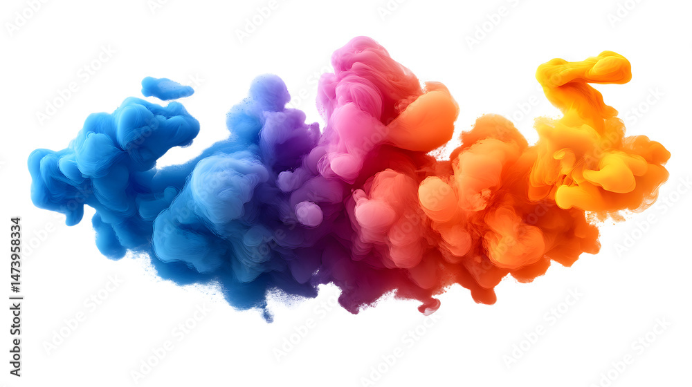 Aufkleber a vibrant display of colorful smoke in an abstract form creating a dynamic visual experience