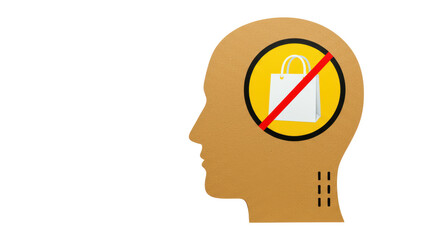 Isolated No Plastic Bag Sign