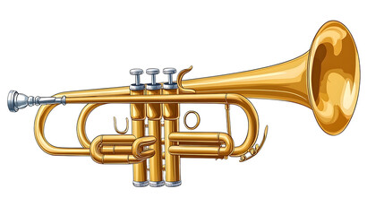 Fototapeta premium A Beautifully Crafted Golden Trumpet Showcasing Elegant Design and Musical Excellence