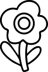 유치원 봄 꽃 라인드로잉 색칠 공부 아이콘(kindergarten flower line drawing coloring icon)