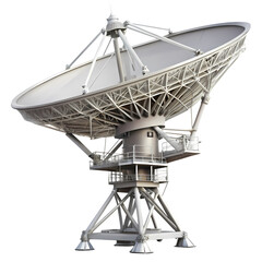 Powerful Satellite Dish Telecommunications Technology Image isolated on transparent background