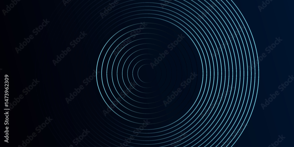 Canvas Prints blue abstract background with glowing circles. swirl circular lines pattern. geometric spiral. twirl