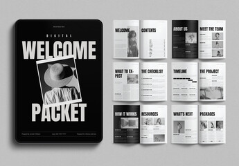 Digital Welcome Packet Layout Design Template
