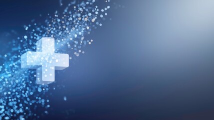 Obraz premium Medical Logo Layout with blue background - Modern Background for Healthcare Branding