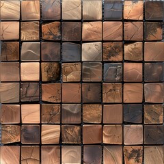 Textured wooden tile patterns interior design digital art warm environment top-down view abstract concept
