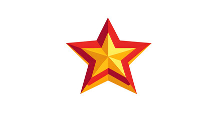 Obraz premium A Vibrant Geometric Star Design Featuring Bold Red and Bright Yellow Colors