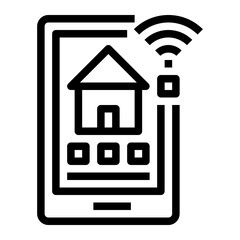 icon smart home with style outline