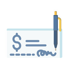 Financial Illustration of Check and Pen