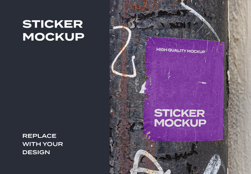 Sticker Mockup Paper Template Texture Street Urban