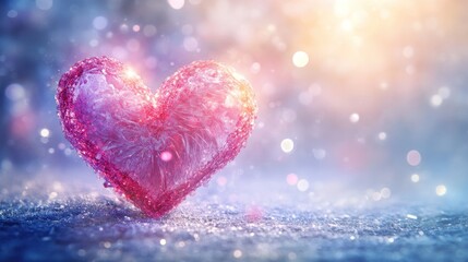 Fototapeta premium Frozen Heart: A Valentine's Day Winter Wonderland