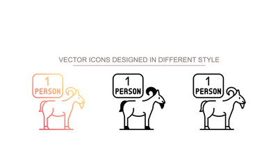 One person qurbani icon design with white background stock illustration