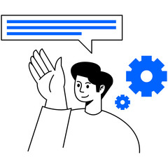 Businessman Working Activity Vector Illustration