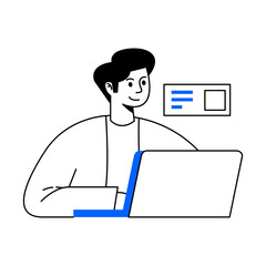 Businessman Working Activity Vector Illustration