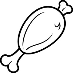 Chicken leg vector Vectors  line art vector art black and white icon 